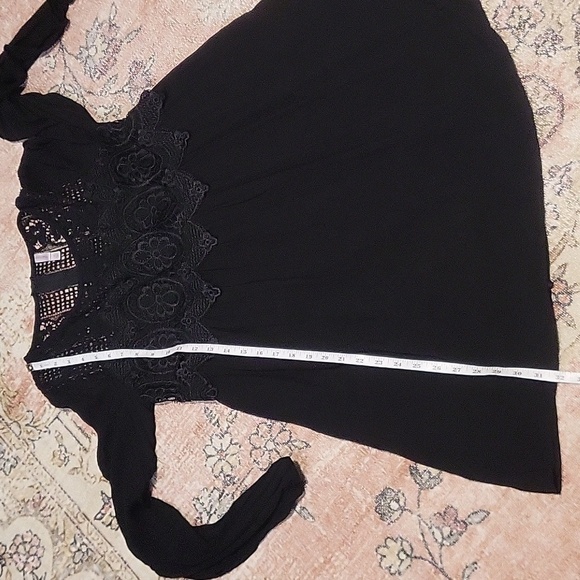 Xhilaration Split Sleeve Crochet Bodice Lined Boho Dress - Size M - Picture 11 of 12